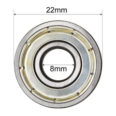 sourcing map 608ZZ Deep Groove Ball Bearing Double Shield 8mm x 22mm x 7mm High Carbon Steel Z1 Bearings 4pcs