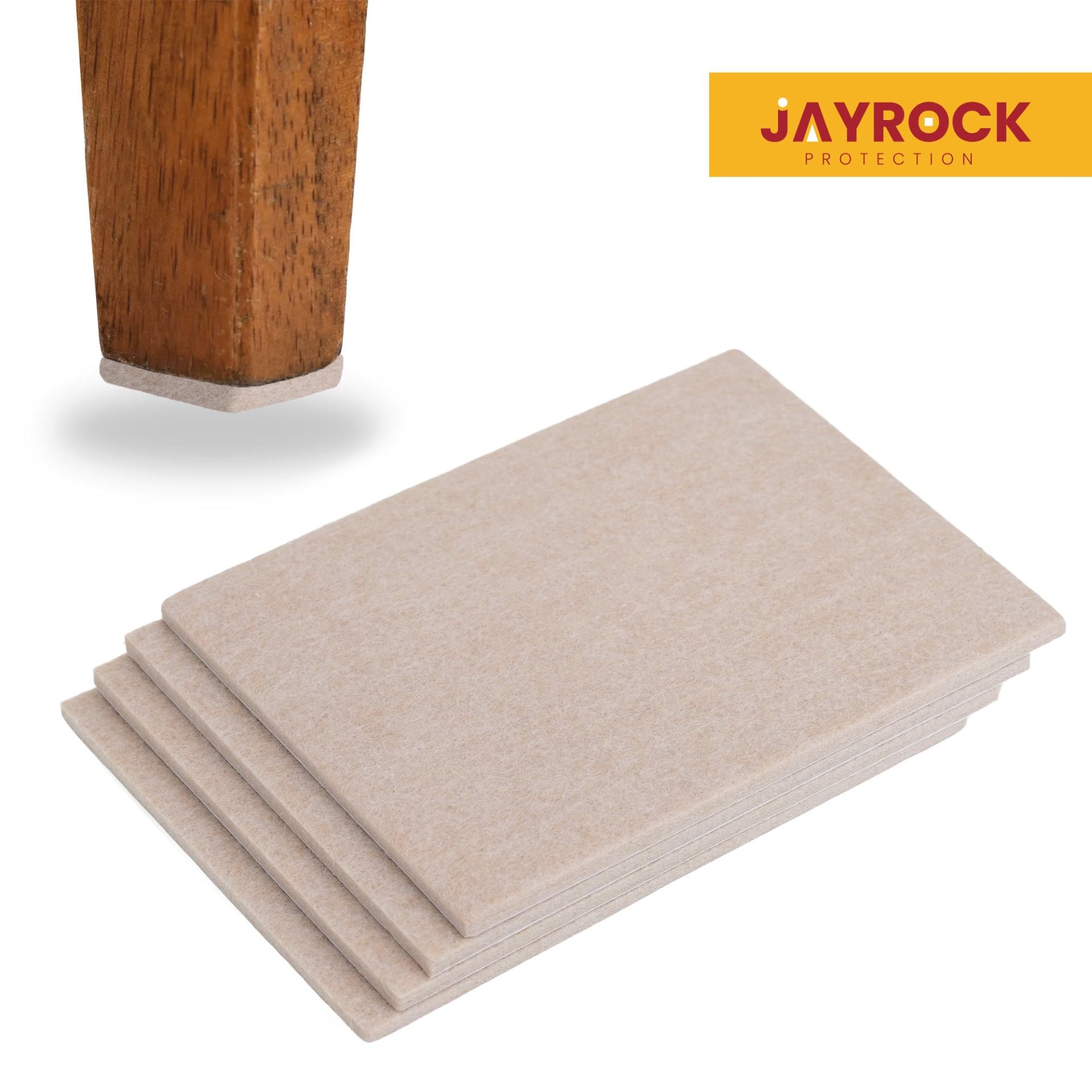 Jayrock Felt Furniture Pads - 176 Round Felt Pads For Furniture Feet - Thick Felt Pads in 6 Sizes - Self Adhesive Felt Floor Protectors - Chair Leg Floor Protectors, Sofa Feet Protectors – BEIGE