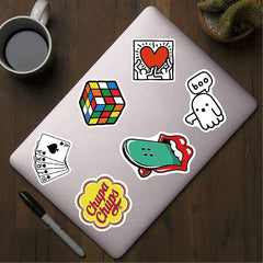 Cool Brand Stickers 100pcs, Street Fashion Sticker, Cartoon Aesthetic Stickers, Waterproof Vinyl Graffiti Stickers for Luggage,Skateboard, Bicycle,Guitar