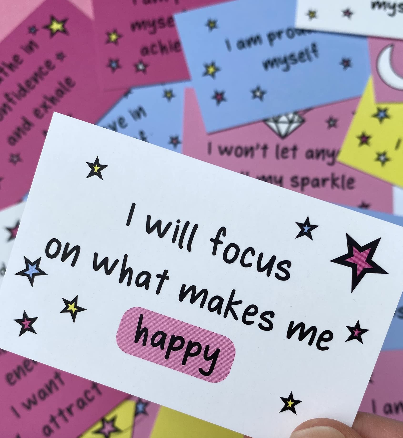 Daily Happiness Affirmation Cards, Positive Affirmation Deck, Self help cards, girls and kids affirmation cards