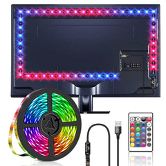 Fysaran TV Led Lights, 3M TV Led Backlight, USB LED Strip Lights with Remote for 55-70 Inch, DIY Color Changing LED Strip Lights 5050 RGB TV LED Lights for TV, Bedroom, Party and Home Decoration (3M)