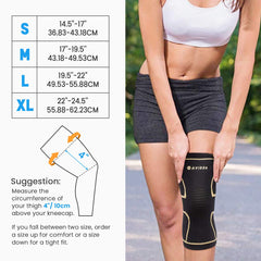 AVIDDA Knee Support Brace 2 Pack - Compression Knee Sleeves for Arthritis, Joint Pain, Ligament Injury, Meniscus Tear, ACL, MCL, Tendonitis, Running, Squats, Sports