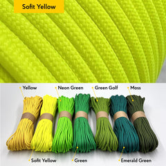 EdcX Paracord 4mm, 35and Solid Colors (10m, 15m, 30m, 50m, 100m, 300m)   Ideal for Crafting, DIY, Camping, Survival, Outdoor   100% Nylon Rope 4mm   Tactical Cord 550 Type III (Sofit Yellow, 30 m)