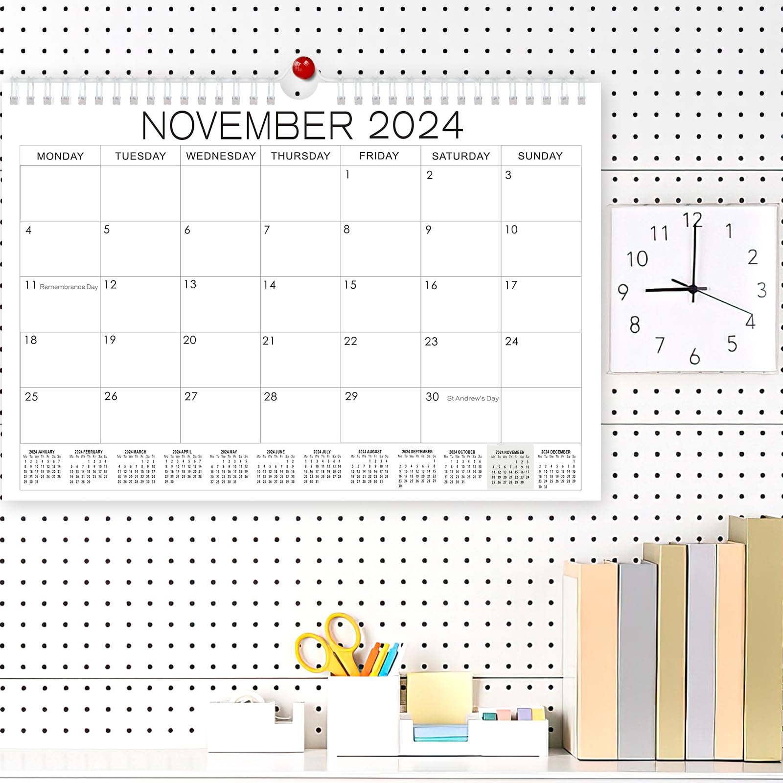 18 Mo Calendar 2024/25, A4 Wall Calendar 2024-2025, Monthly 2025 Calendar for Family Planner, Month to View From July 2024 - Dec.2025, Academic Calender for Office Kitchen, Simple Style