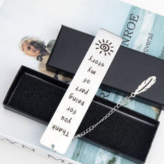 Silver Metal Bookmark with Premium Gift Box with Pendant Appreciation Gifts Special for Book Lovers Teacher Colleagues Souvenir Thank You Present graduation gift (Thank You for Being Part of My Story)