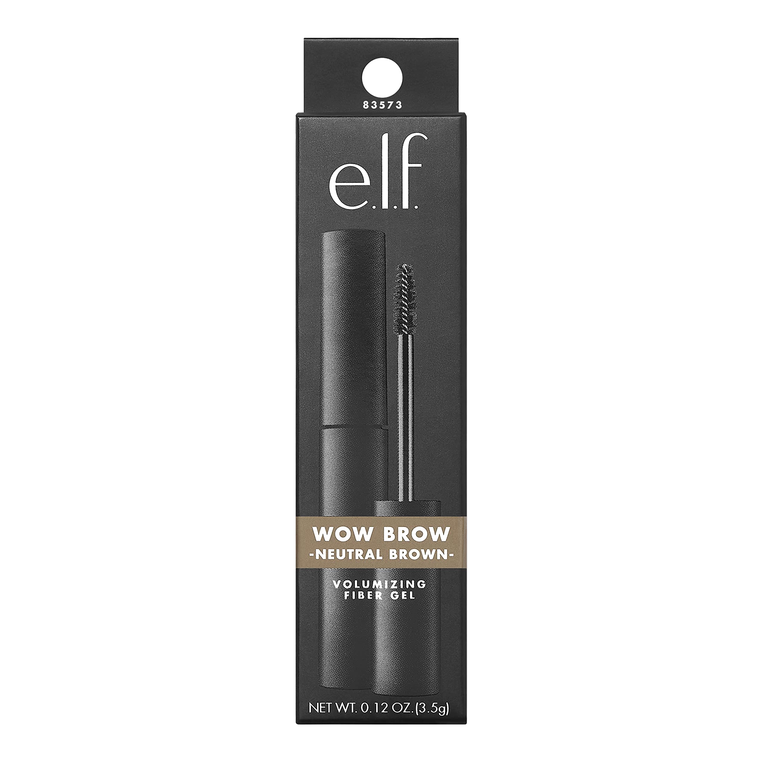 e.l.f. Wow Brow Gel, Volumizing, Buildable, Wax-Gel Hybrid, Creates Full, Voluminous-Looking Brows, Locks Brow Hairs In Place, Neutral Brown, Fiber Infused 3.5g