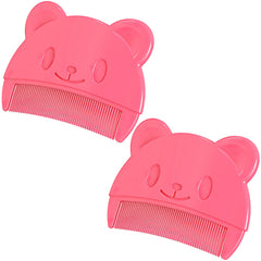 2 Pcs Baby Comb Baby Cradle Cap Comb Baby Hair Brush Toddler Comb Toddler Hair Brush Newborn Hair Brush Cradle Cap Comb (Pink)