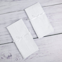 URAQT Men's Handkerchiefs, 12 Pack Soft Gents Hankies Set, Mens Premium Handkerchiefs Cotton White Pocket Square Hanks for Men and Women, Classic Hankie for Grooms, Weddings, Prom, Celebration, Party