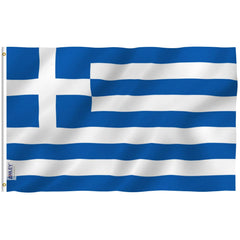 ANLEY Fly Breeze 3x5 Foot Greece Flag - Vivid Color and UV Fade Resistant - Canvas Header and Double Stitched - Greek National Flags Polyester with Brass Grommets 3 X 5 Ft