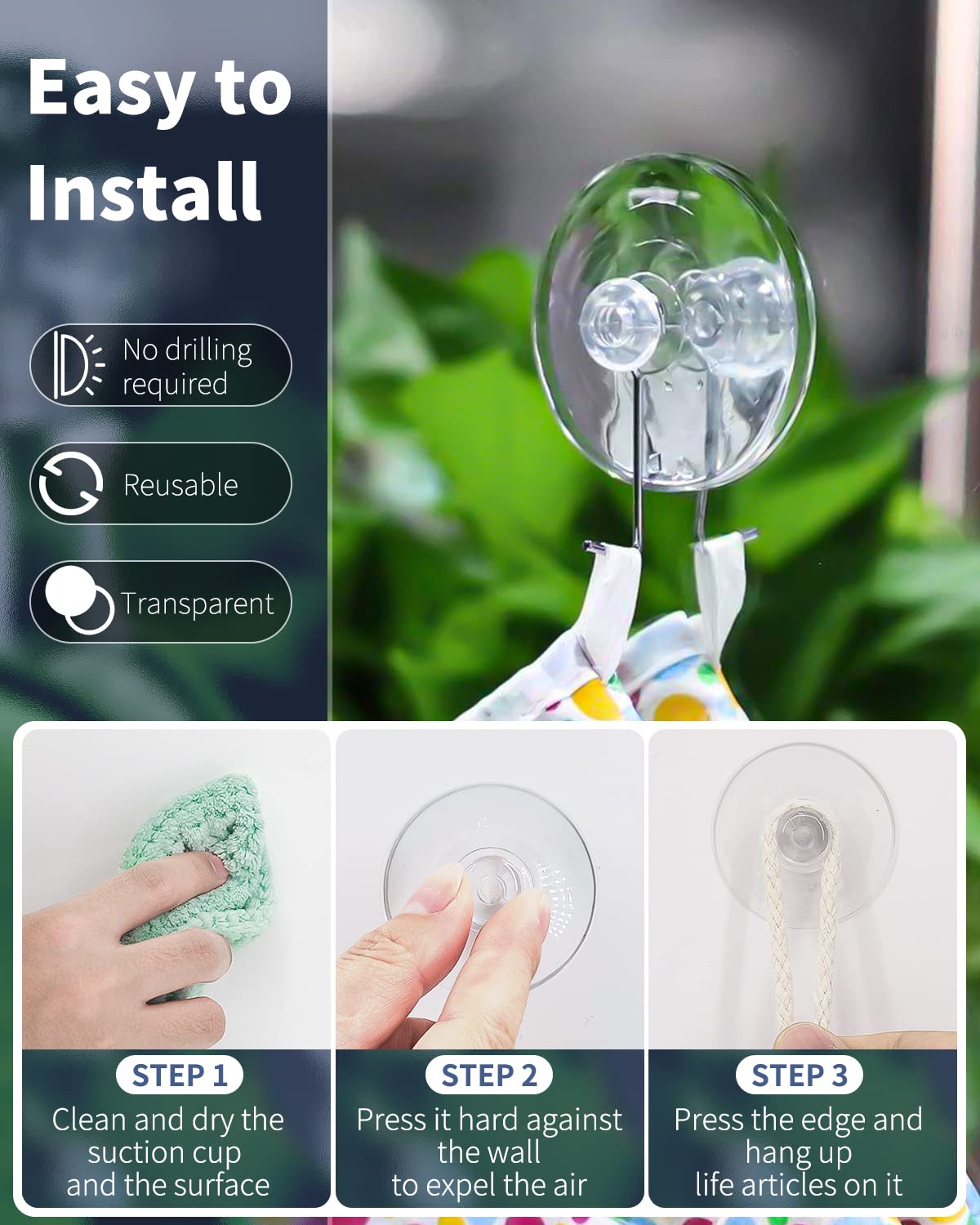 Pawfly 10 Pack Clear Suction Cups 4.5 cm PVC Plastic Sucker Without Hooks for Home Decoration and Organization