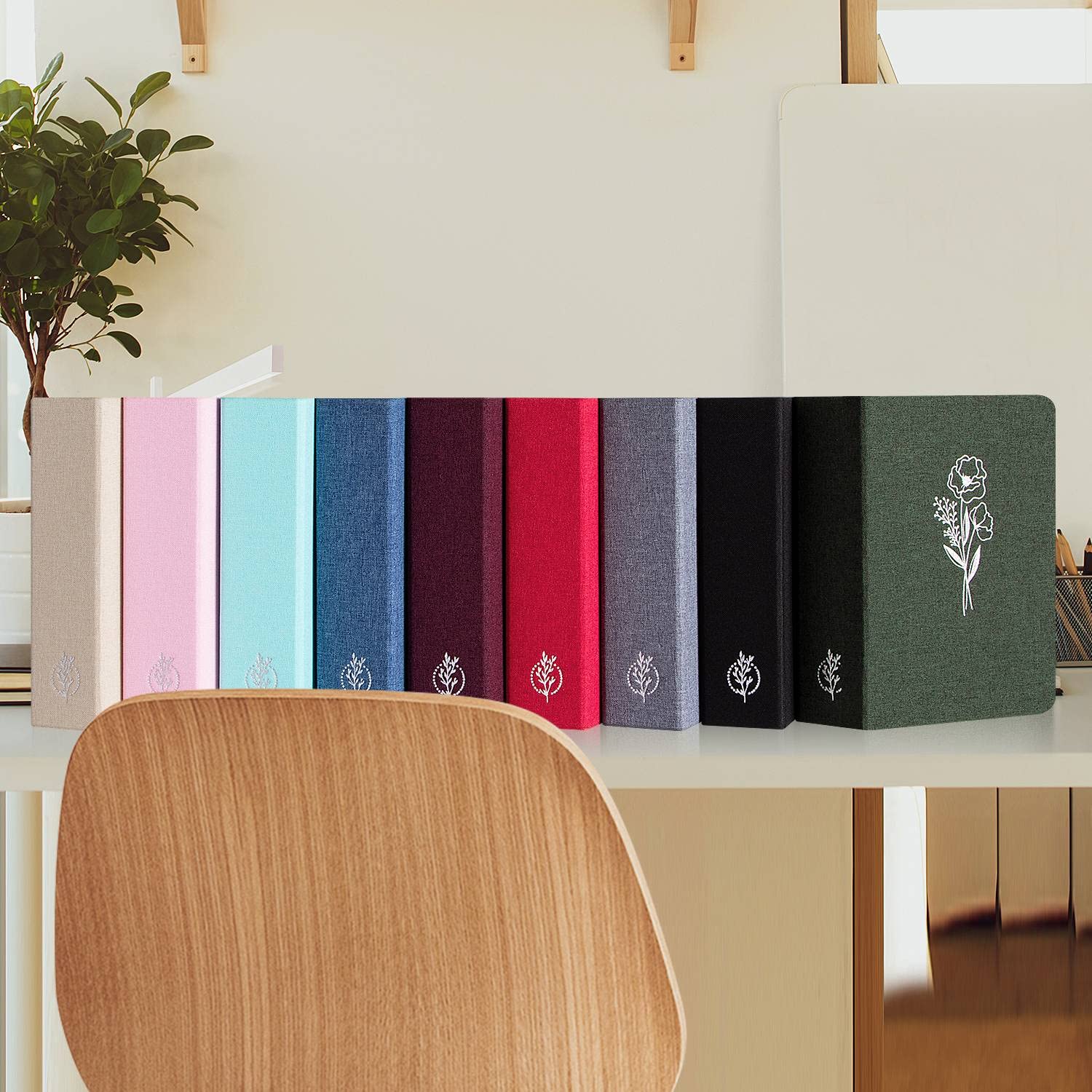 Lanpn Small Photo Album 6x4 2 Packs, Each Pack holds 50 Pictures, Slip in Pockets Mini Linen Top Loading Photo Albums for Portrait Only 10x15cm Picture Green