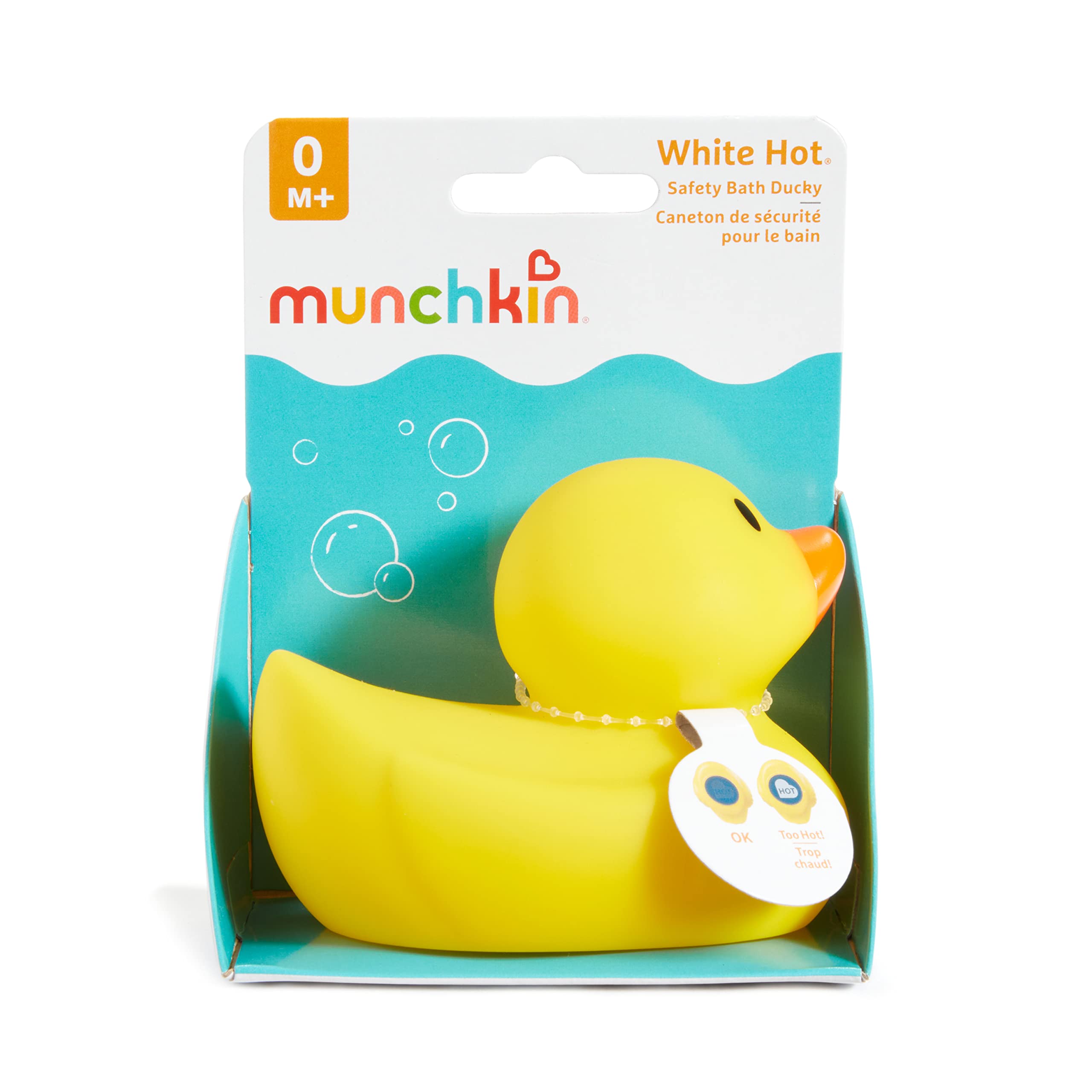 Munchkin White Hot Safety Rubber Bath Duck Toy, Pack of 1