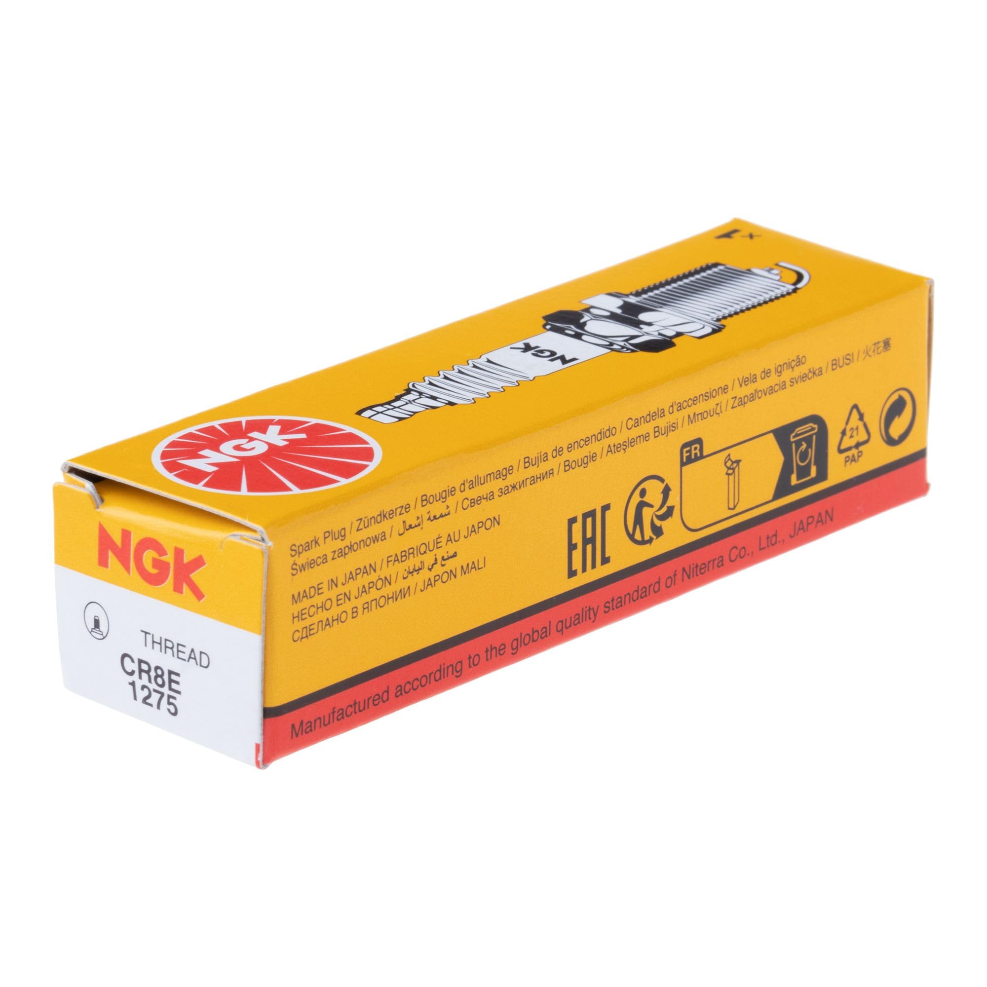 NGK CR8E Spark Plug - White/silver