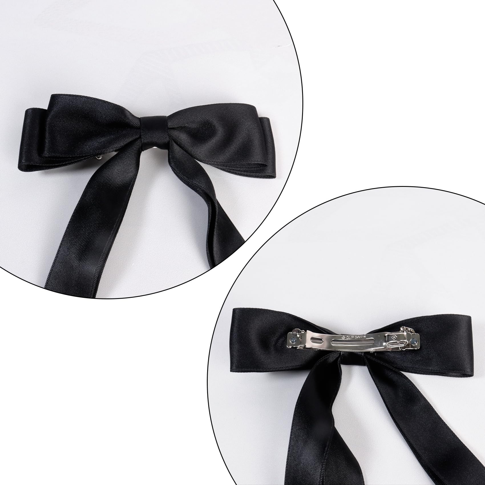 2 Pack Bow Hair Clips, BlackHair Bows for Girls and Women, Hair Barrette Hair Ribbon Bow Clips