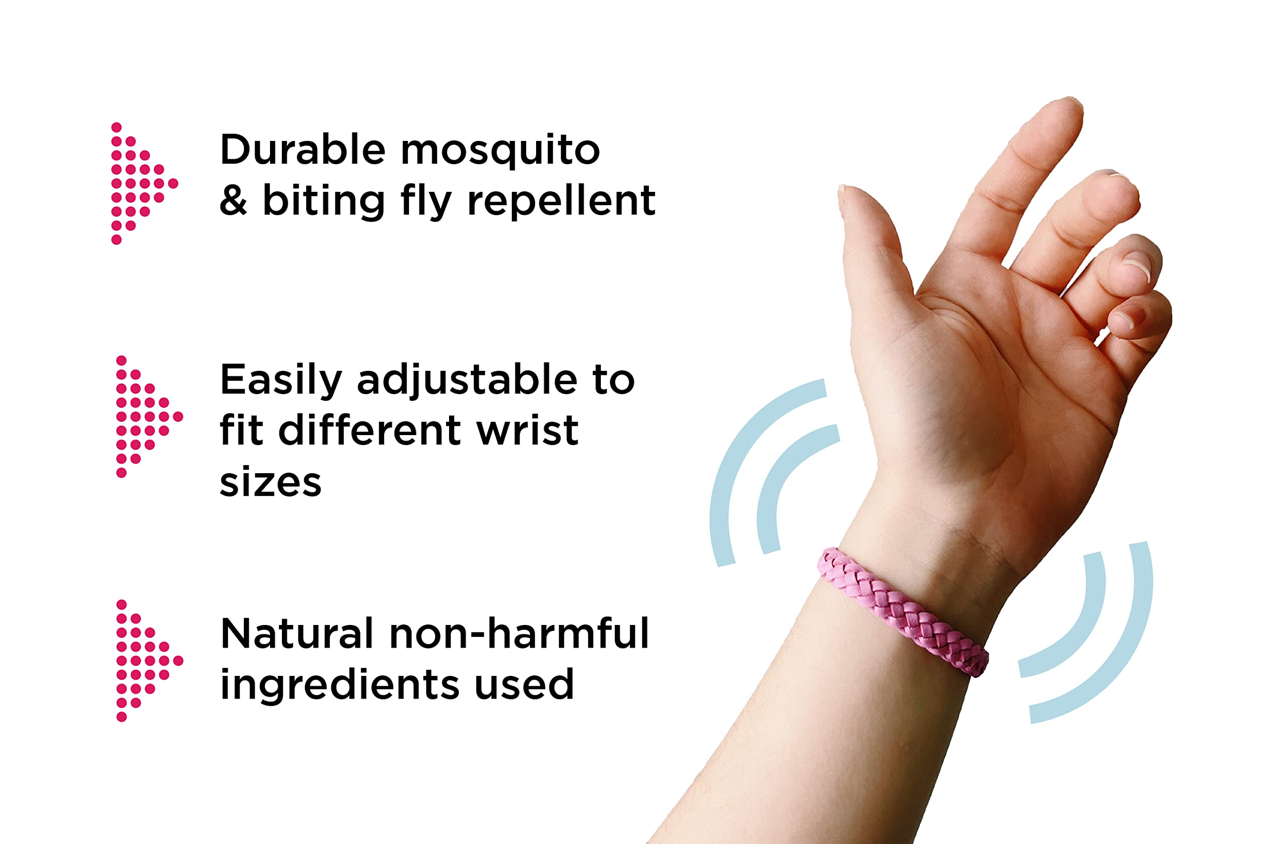 Pestects Mosquito Repellent Bracelet 12 Pack, Adjustable Leather Deet-Free Natural Insect Mosquito Bands for Adults & Kids, 300 Hour Insect Repellent Protection