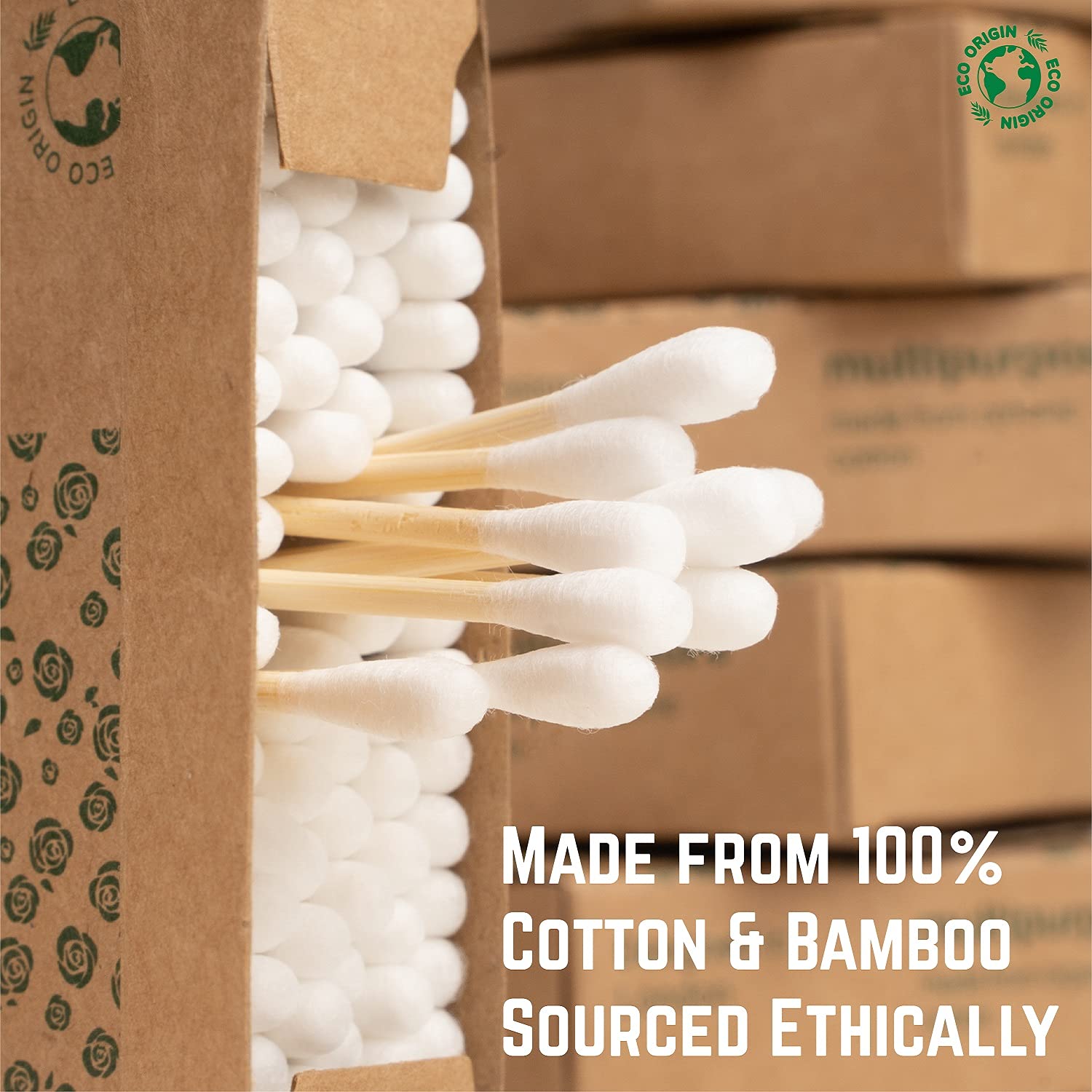 100 Bamboo Cotton Buds   100% Eco-Friendly Biodegradable   100 Ear Buds Cotton… (100 Count)