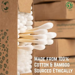 400 Bamboo Cotton Buds  100% Eco-Friendly Biodegradable   Cotton Wool Buds Q Tips   Compostable Bamboo Earbuds   Recycled Plastic Free Packaging   4x100 Ear Buds Cotton… (400 Count)