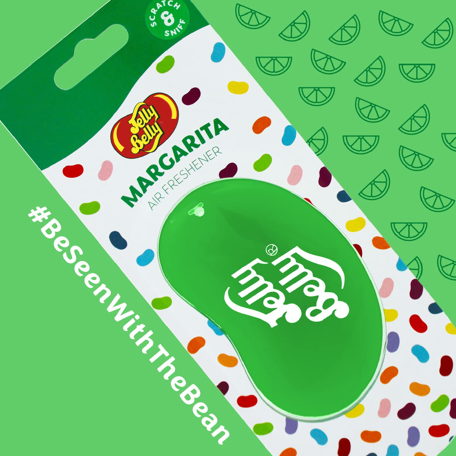 Jelly Belly Car Air Freshener - Margarita 3D Hanging Freshener. Car Scent Lasts Up To 30 Days, Air Freshener Car, Home or Office. Genuine Car Air Fresheners for Women, Men and Kids