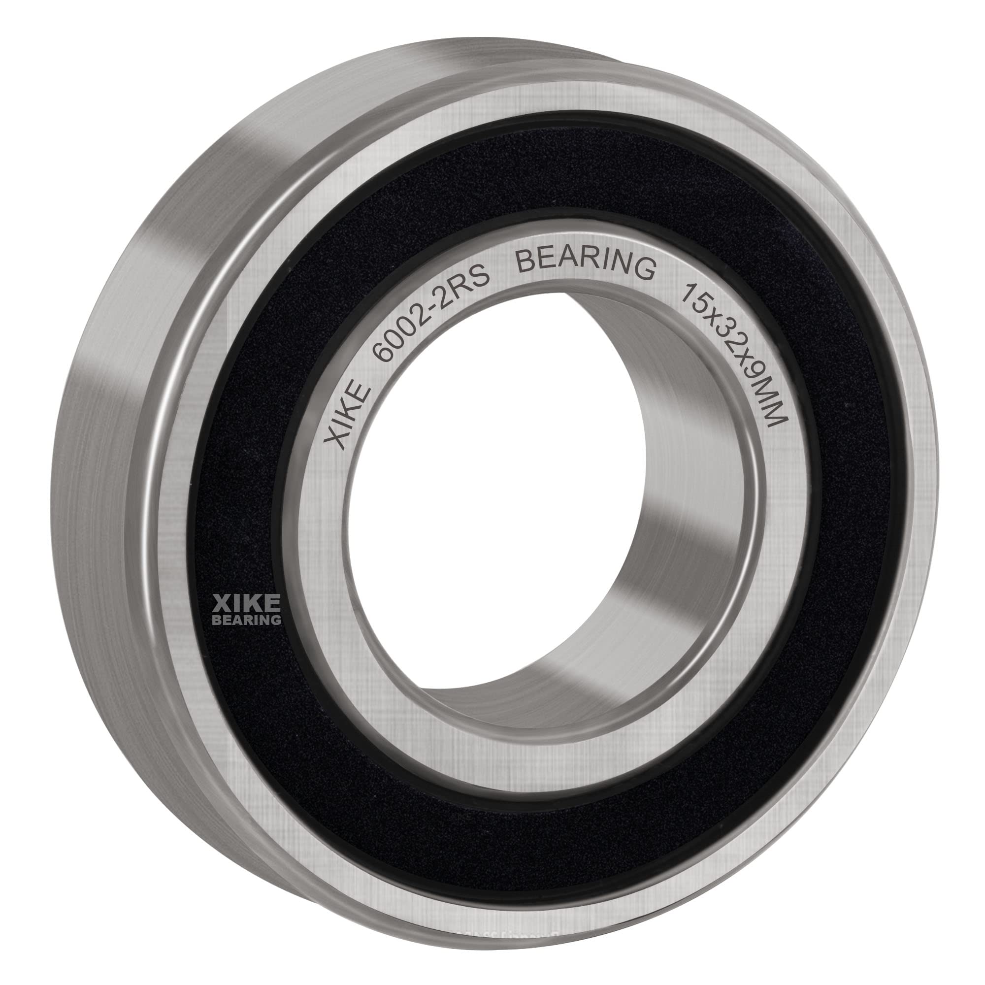 XIKE 6002-2RS Ball Bearings 15x32x9mm, Pre-lubricated and Bearing Steel and Double Rubber Seals, 6002RS Deep Groove Ball Bearing with Shields, 2 in a pack.