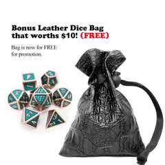 Haxtec Metal Dice Set D&D Polyhedral DND Dice for Dungeons and Dragons RPG Table Games-DND Dice Copper Teal