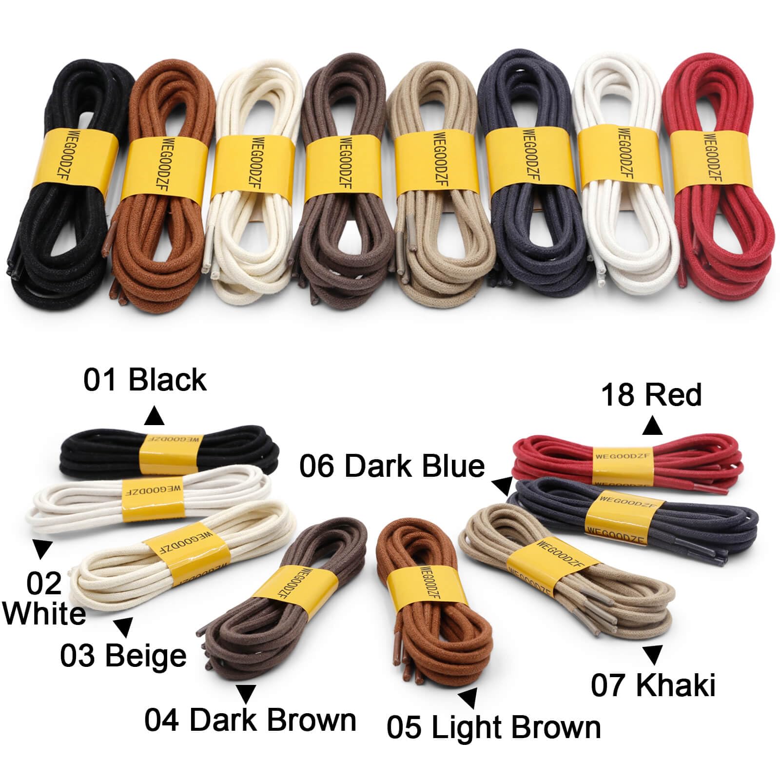 WEGOODZF Round Waxed Cotton Shoelaces: 3.5mm Thick 80CM Long Light Brown Wax Shoe Laces Multi Coloured Replacement Shoelace 2 Pairs for Men Women Kids