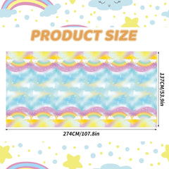 Wpensky Rainbow Tablecloth, Birthday Table Cloth Girls, 1PC Rainbow Table Cloth Party for Rainbow Theme Party Supplies, Rainbow Table Cover Rectangle for Girls Birthday Baby Shower Party Decorations