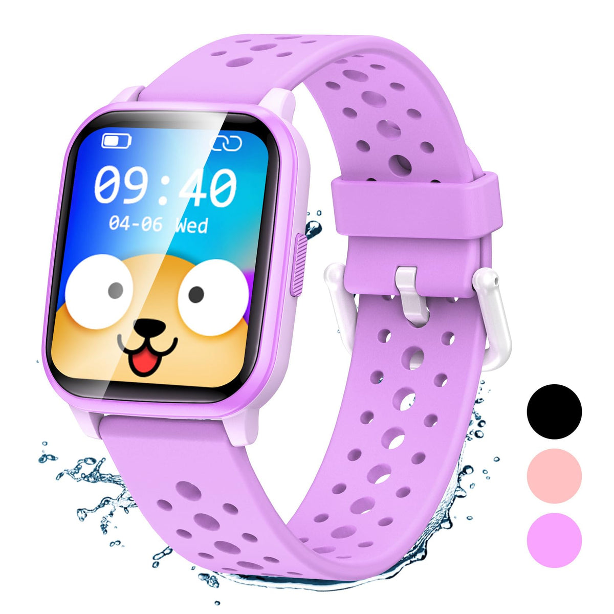 SOPPY Fitness Tracker Watch for Kids, Activity Tracker, Smart Watch with Games, Pedometer, Heart Rate & Sleep Monitor, Stopwatch, IP68 Waterproof Sport Watch, Great Gifts for Boys Girls Teens - Purple