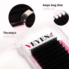 VEYES Classic Individual Lash Extensions 0.03-0.20 C/CC/D/DD Curl 8-20mm Mixed & Single Length Volume Eyelashes Tray, Matte Black, Professional Supplies for Lash Techs (0.07 C 14mm)