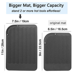 Large Heat Resistant Mat for Curling Irons, Hair Straightener, Flat Irons and Hot Hair Styling Tools, Black