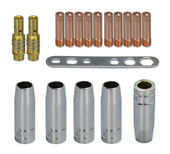 RIVERWELD MB15 15AK Contact Tip 0.8mm M6 & Tips Holder Difuser & Shield Cup & for MB15 15AK MIG Welding Torch 18pcs