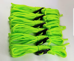 ESW LEISURE Guyline Ropes 6 Pack For Tents Awning Camping Strong Lightweight Paracord Guy Rope With Tensioner Guy Lines Fishing Umbrella Shelter Caravan Gazebo (Flourescent Green, 2.4 Metre 6 Pack)