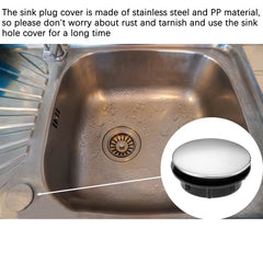 Sink Tap Hole Cover, Overflow Sink Tap Hole Cover Stainless Steel, Faucet Sink Blanking Cap Bath Tap Cover Sink Hole Cover, Overflow Sink Hole Cover Useful for Bathroom Kitchen Toilet