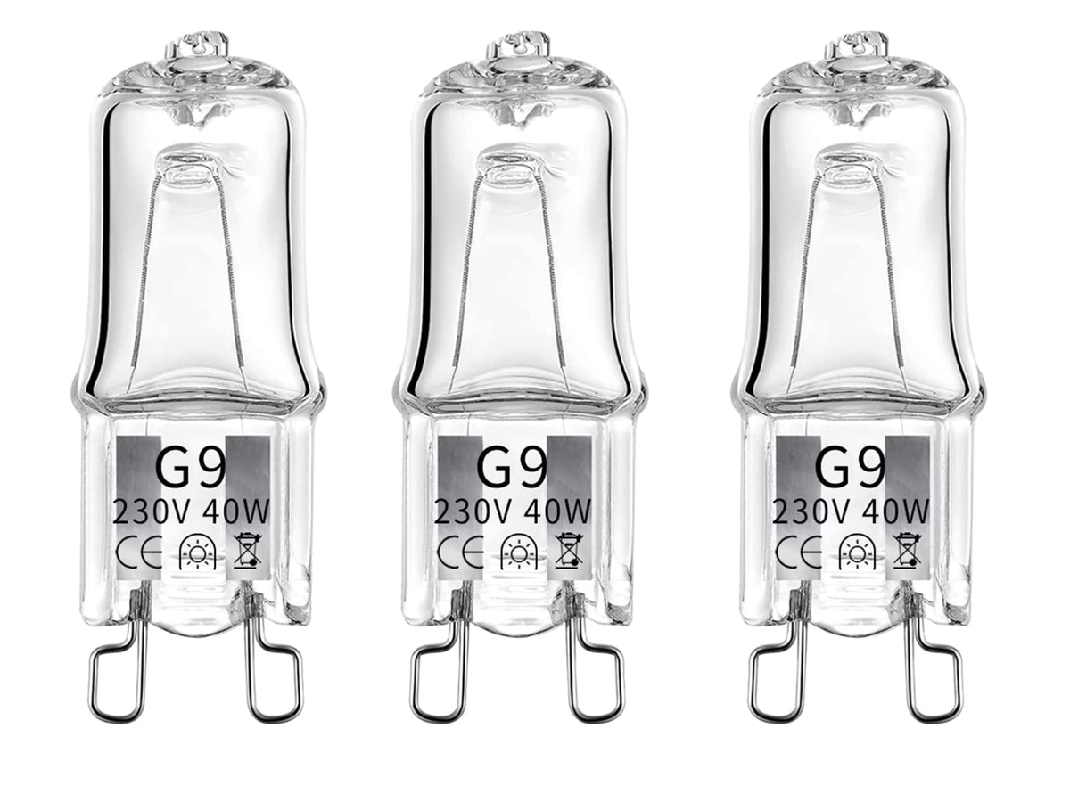 MSC 3 x 40w G9 Halogen Oven Bulbs Suitable for Oven, Salt Lamp, Lava Lamp, g9 Bulb. Dimmable and Compatible Oven Light Bulbs for Zanussi, AEG, Stoves Cooker Bulb etc Warm White 230V (3000k 3 pc 40w)