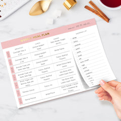 Sweetzer & Orange Weekly Meal Planner and Grocery List Magnetic Notepad. Pink 10x7” Meal Planning Pad with Tear Off Shopping List. Plan Weekly Menu Food for Weight Loss or Dinner List for Family!