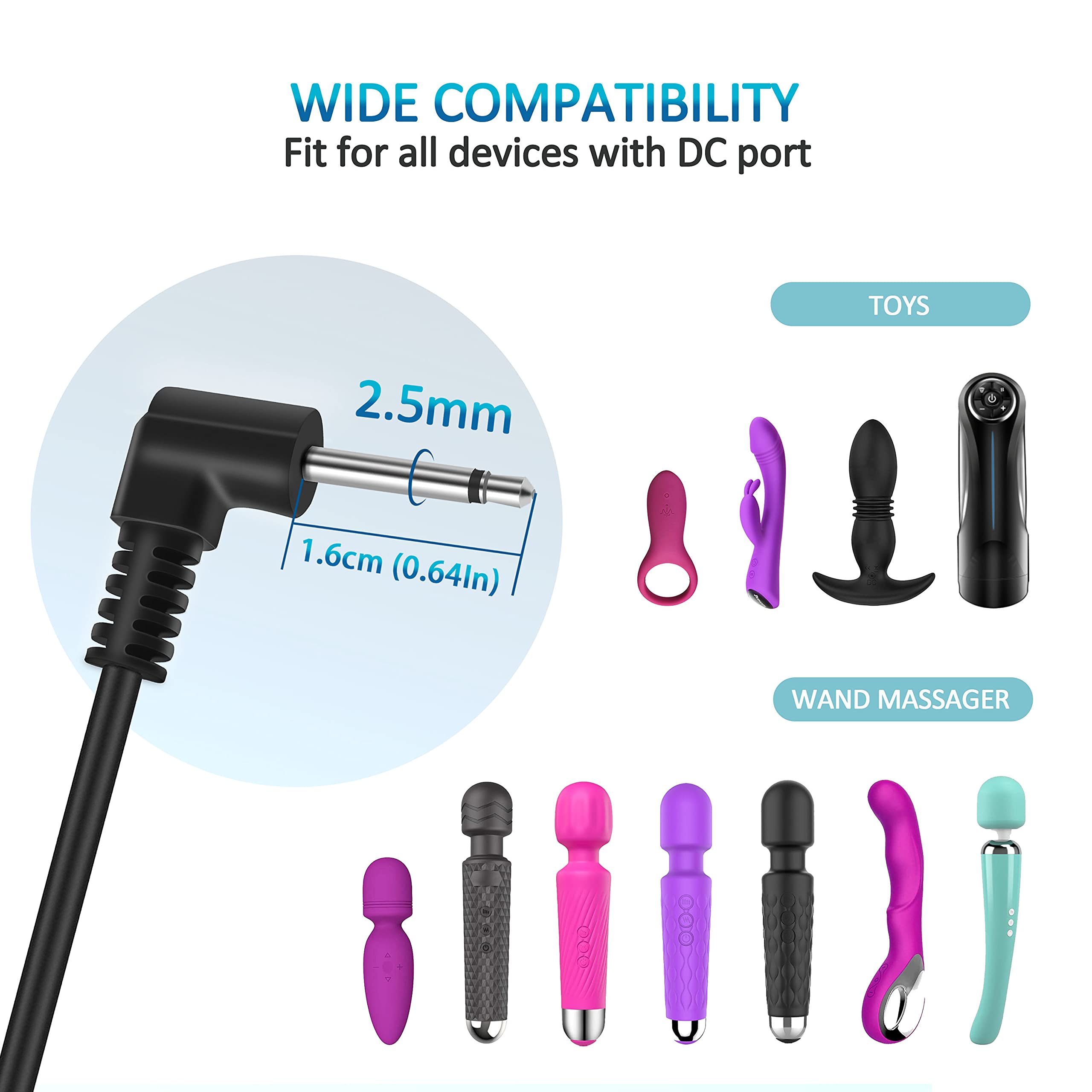 Bicmice 2.7Ft DC Charger Fast DC Charging Cable USB to DC 2.5mm Replacement Charger Cord