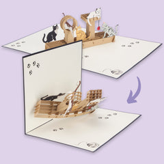 Cardology - Cats Pop Up Card   3D Birthday Card For Cat Lovers, Mothers Day Card, Fathers Day Card   Handmade