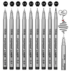 Gelanty Fineliner Pens, Pigment Pens Black Micro Liner Drawing Pens for Bullet Journal Sketching Drawing Drafting Office Documents Comic Manga Scrapbooking and School Using