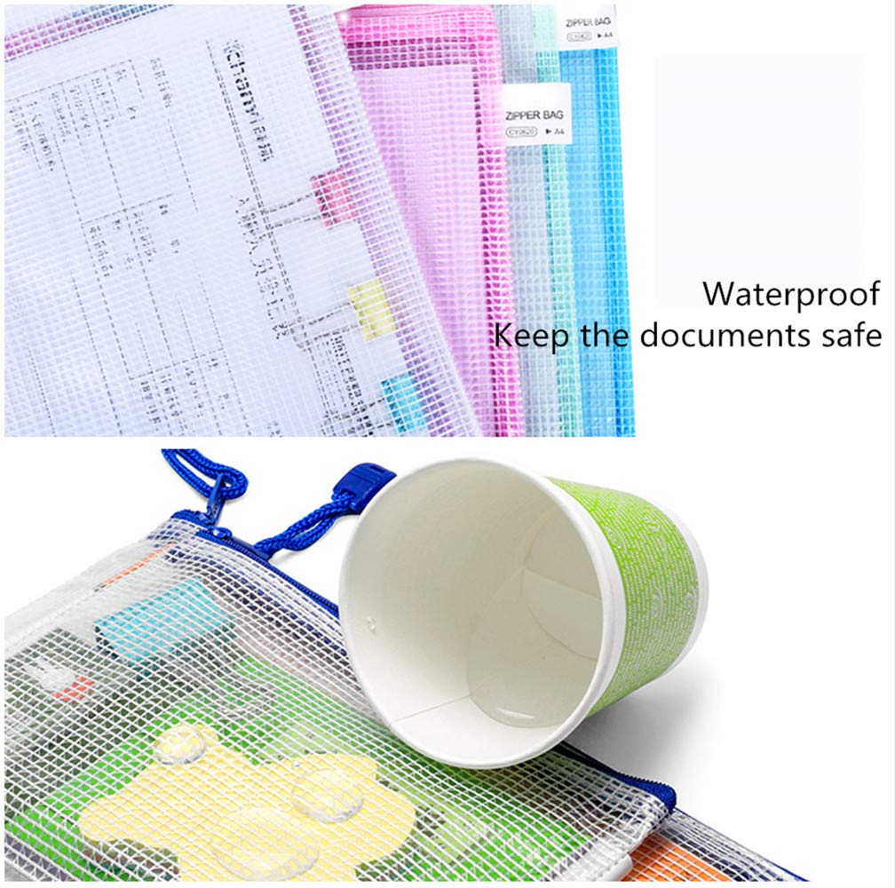 A5 Document Folder File Zipper Bags Plastic Wallets Folder Extra Thick 8PCS (A5 Zip Bag)