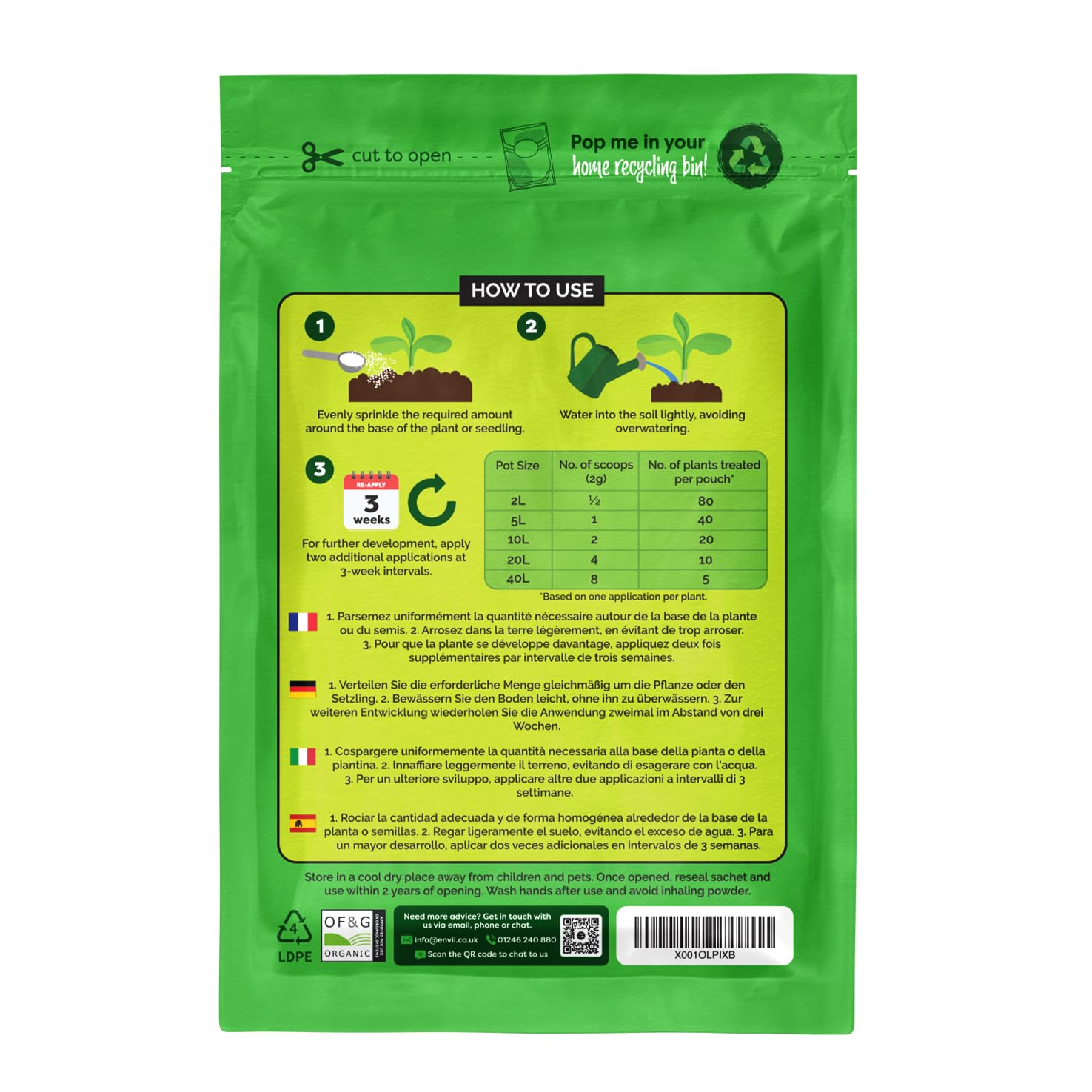 envii Root Well - Mycorrhizal Fungi Powder - Organic & Enriched with Bacteria - Improves Nutrient Uptake - Treats 80 Plants