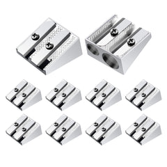 cobee Pencil Sharpener 10pcs Double Hole Aluminum Alloy Pencil Sharpener Handheld Metal Pencil Sharpener Mini Pencil Sharpeners Metal Sharpener for Pencils Adults and Kids Schools Offices Art