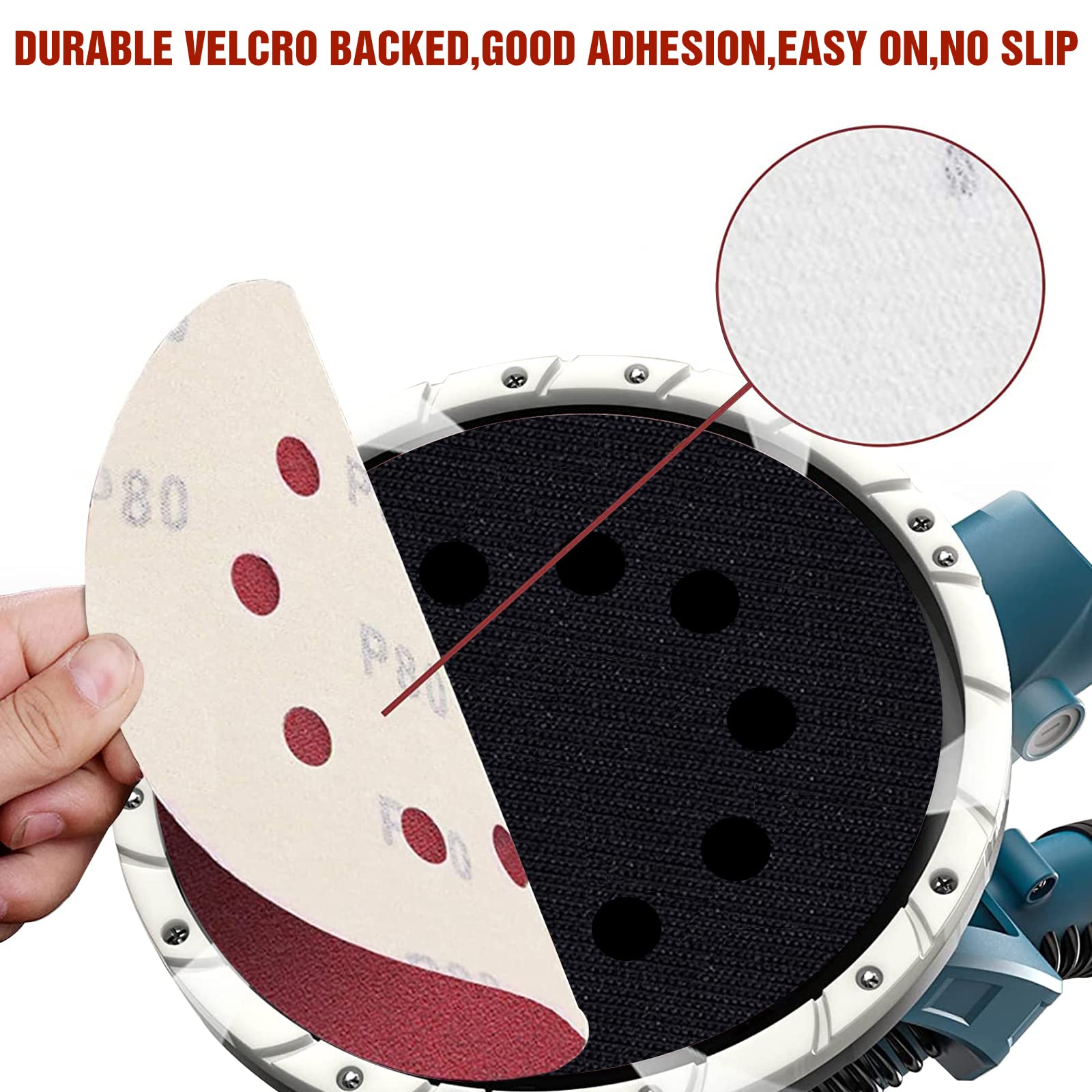 KONGMING 225mm sanding disc 10 Pcs 10 Hole Hook and Loop Grit P240 Sanding pads 9 inch sandpaper for Drywall Sander Long Neck Sander Sanding Giraffe