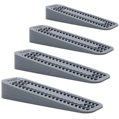 HALTZ 8 Pack Door Stoppers for Floor (12 x 3.6 x 2 cm) – Heavy-Duty Non-Skid Door Wedge – Scratch-Resistant Door Stop for Bottom Door Solidness – Ideal for Floors, Carpets, Tiles & Wood (Grey)