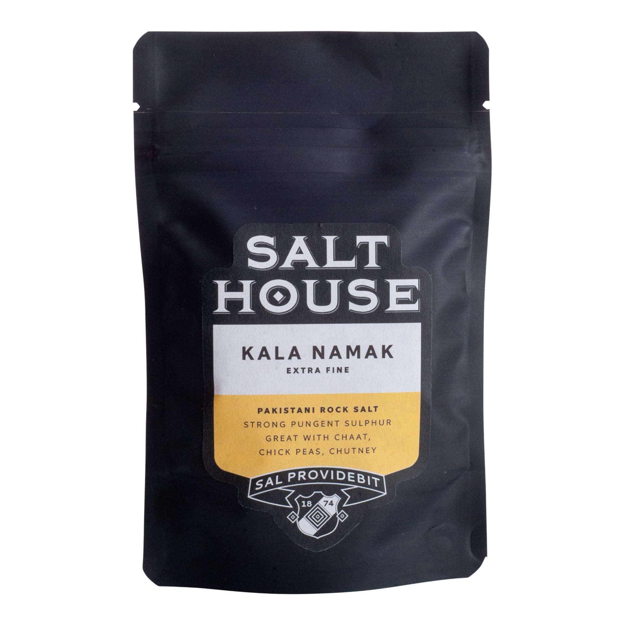 Extra Fine Kala Namak Himalayan Black Salt in Pouch 60g Salthouse & Peppermongers