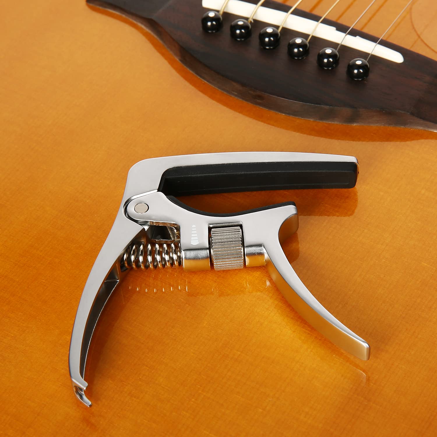 SGPRO Capos for Acoustic Guitars, Electric Guitars and Ukulele, Superior Zinc Alloy and Silicone Made (Adjustable 2 in 1)