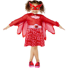 (PKT) (9908860) Child Girls Pink Owlette PJ Masks Costume Dress Costume (3-4yr)