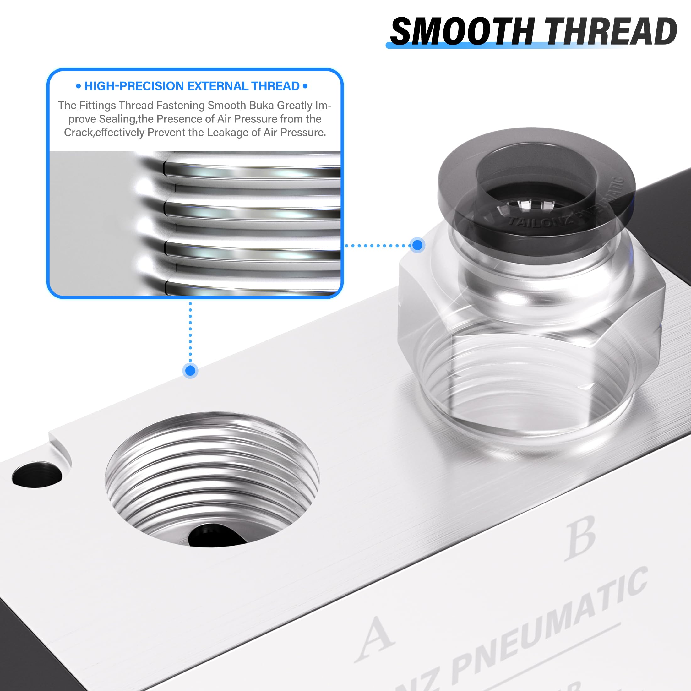 TAILONZ PNEUMATIC 3/8 Inch BSP Solenoid Valve 12V Single Coil Pilot-Operated Electric 2 Position 5 Way Connection Type 4V310-10