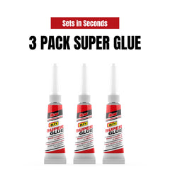 ELFY 3 Pack Super Glue All Purpose with Pin Point Nozzle 4g Super Fast Superglue General Strong Thick & Strong Adhesive Super Glue Gel for Hard Plastic, DIY Craft, Rubber,Metal,Leather and Many More