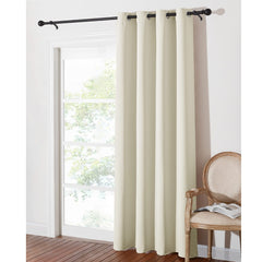 PONY DANCE Light Beige Curtain for Living Room - Girls' Bedroom Curtain Privacy Screen Black Out Curtain for Office/Nursery Room, 1 Panel, Width 52-inch x Drop 72-inch