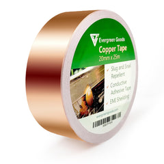 EVG 20mm x 25m Copper Slug Tape   Adhesive Copper Slug Snail Repellent   Slug Deterrent Barrier Tape   Humane Pest Control