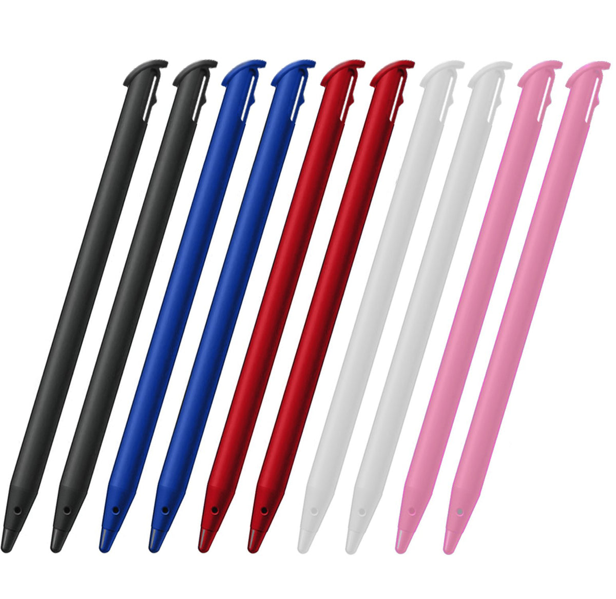 DelTex® 10 x Stylus Touch Pen For New Nintendo 3DS XL LL Black, White, Pink, Red, Blue (New 3DS XL, Mix)